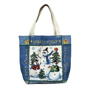 Kay Dee Designs "Starry‎ Night" Mini Christmas Snowmen Tote Bag